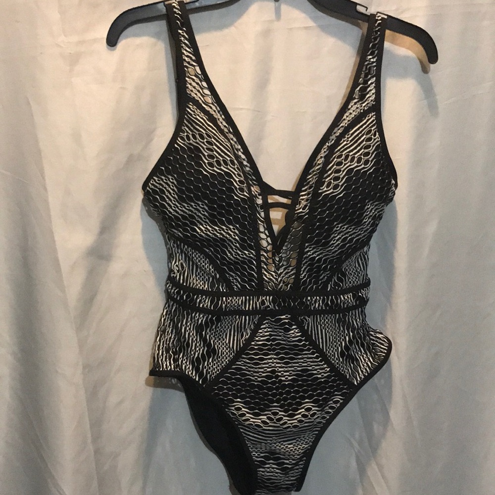 Becca by Rebecca Virtue one piece-black/white. Size small.